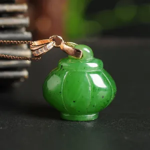 Natural Jade Pendant Nephrite Silver Pendant PT176