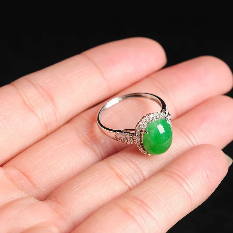 Natural Jade Ring Jadeite Gold Ring RG11
