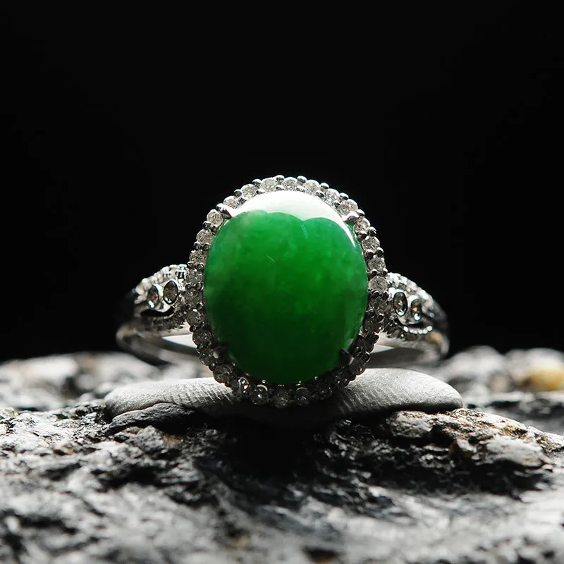 Natural Jade Ring Jadeite Gold Ring RG11