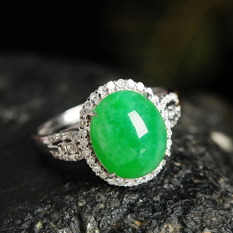 Natural Jade Ring Jadeite Gold Ring RG11