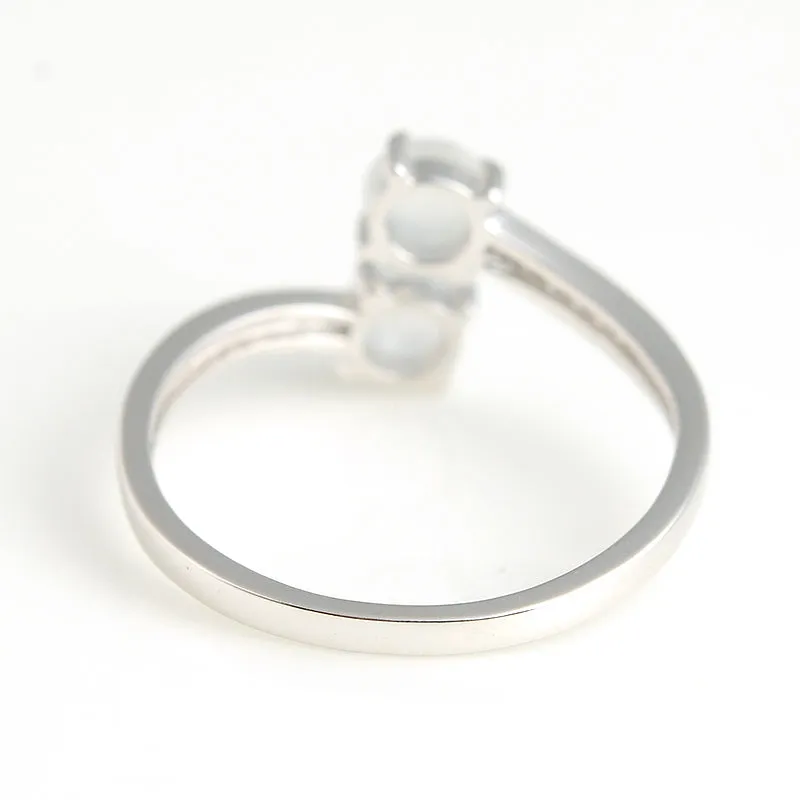Natural Jade Ring Jadeite Silver Adjustable Ring WR7