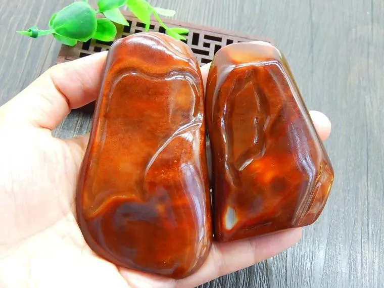 Natural Jade Rough Jadeite Raw (106g, 76X48X14mm) & (125g, 92X52X14mm)