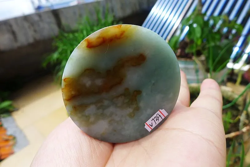 Natural Jade Rough Jadeite Raw (108g,5.2X5.2X1.55cm)