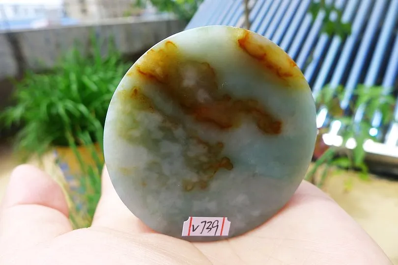 Natural Jade Rough Jadeite Raw (108g,5.2X5.2X1.55cm)