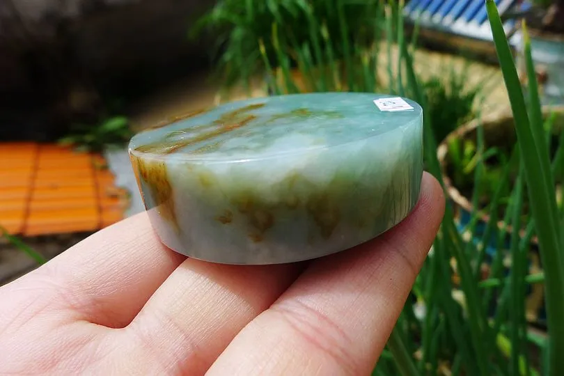 Natural Jade Rough Jadeite Raw (108g,5.2X5.2X1.55cm)