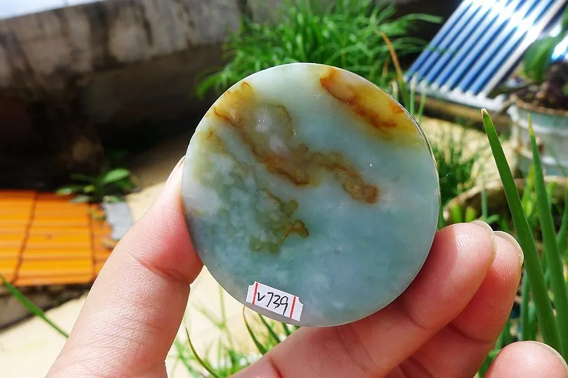 Natural Jade Rough Jadeite Raw (108g,5.2X5.2X1.55cm)