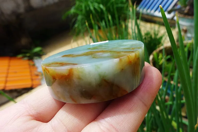 Natural Jade Rough Jadeite Raw (108g,5.2X5.2X1.55cm)