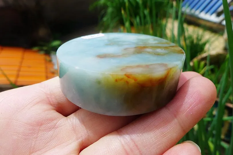 Natural Jade Rough Jadeite Raw (108g,5.2X5.2X1.55cm)