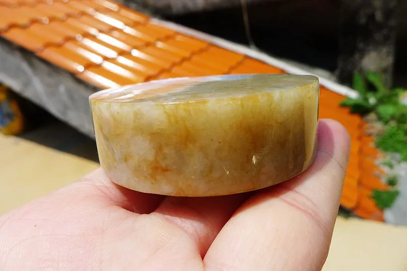Natural Jade Rough Jadeite Raw (138g,5.5X5.5X1.75cm)