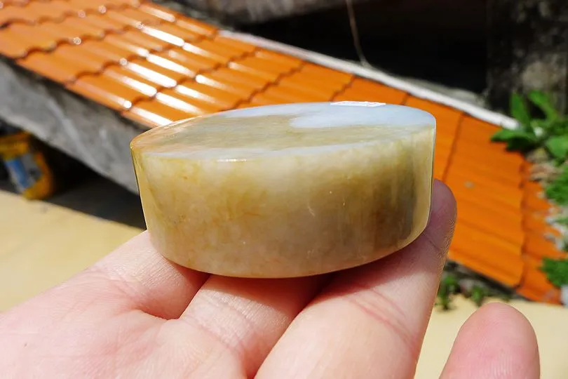 Natural Jade Rough Jadeite Raw (138g,5.5X5.5X1.75cm)