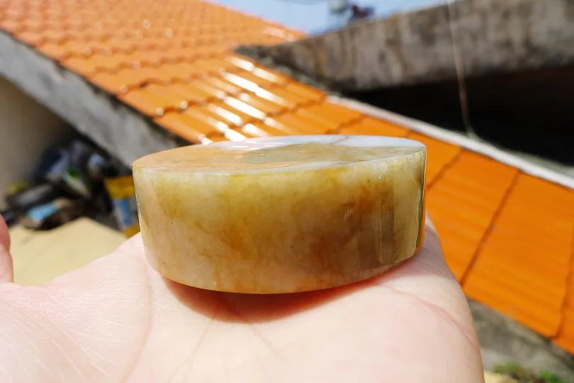 Natural Jade Rough Jadeite Raw (138g,5.5X5.5X1.75cm)