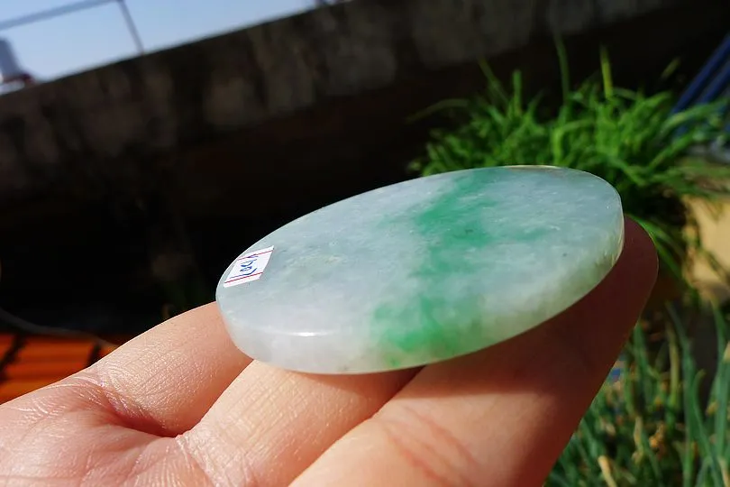 Natural Jade Rough Jadeite Raw (35g,5.2X5.2X0.5cm)