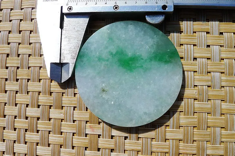 Natural Jade Rough Jadeite Raw (35g,5.2X5.2X0.5cm)