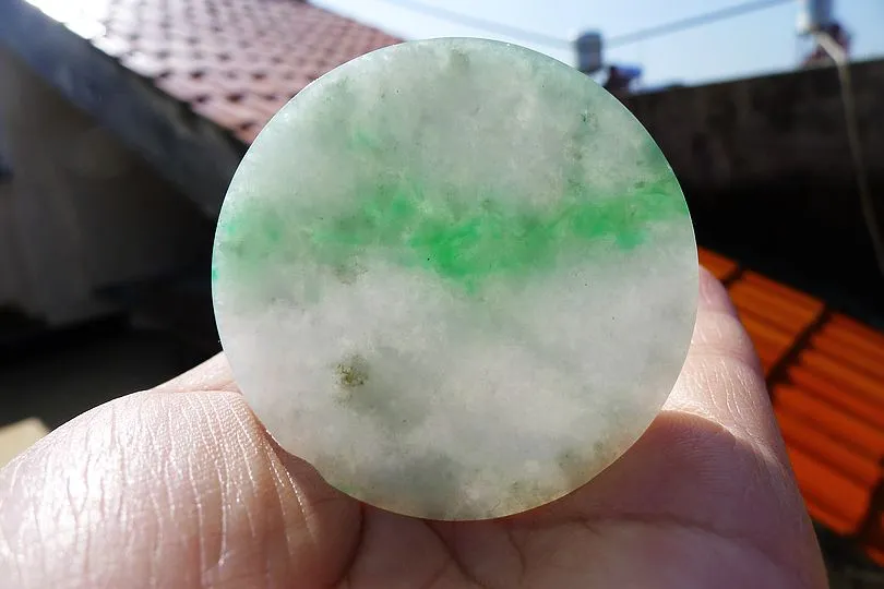 Natural Jade Rough Jadeite Raw (35g,5.2X5.2X0.5cm)