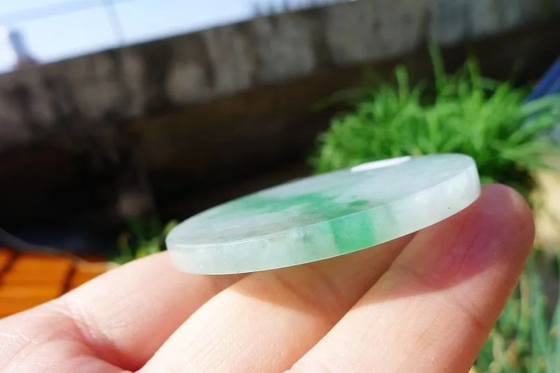 Natural Jade Rough Jadeite Raw (35g,5.2X5.2X0.5cm)