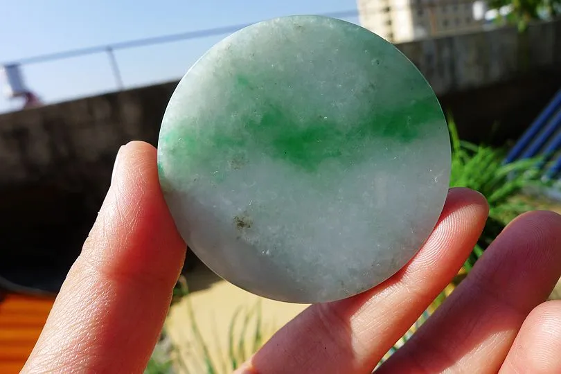 Natural Jade Rough Jadeite Raw (35g,5.2X5.2X0.5cm)