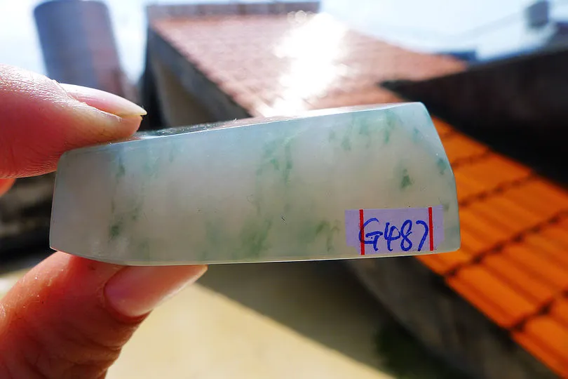 Natural Jade Rough Jadeite Raw (46g,5.1X1.8X1.8cm)