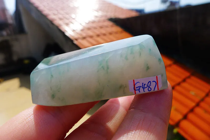 Natural Jade Rough Jadeite Raw (46g,5.1X1.8X1.8cm)