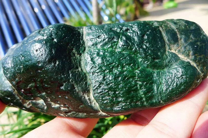 Natural Jade Rough Jadeite Raw (473g,12.3X5.2X4.9cm)