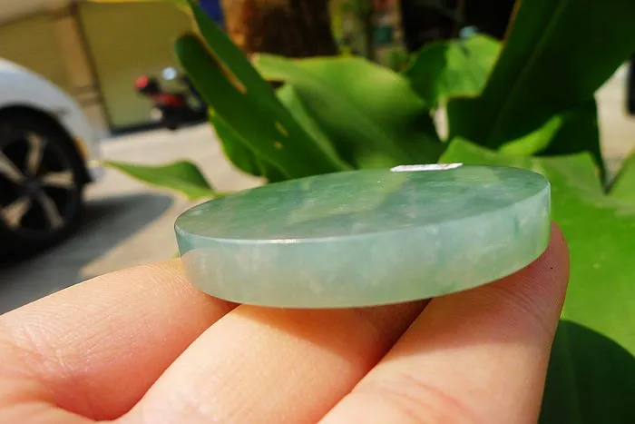 Natural Jade Rough Jadeite Raw (47g,4.9X4.9X0.7cm)