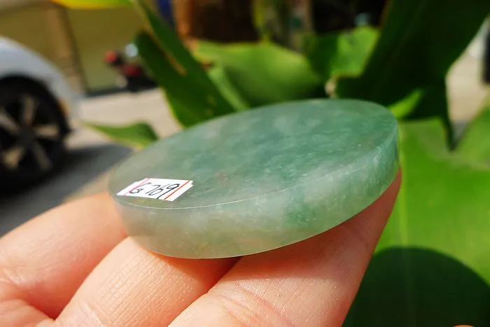 Natural Jade Rough Jadeite Raw (47g,4.9X4.9X0.7cm)