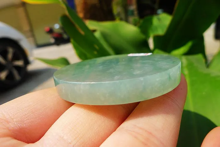 Natural Jade Rough Jadeite Raw (47g,4.9X4.9X0.7cm)