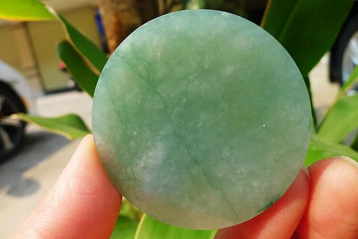 Natural Jade Rough Jadeite Raw (47g,4.9X4.9X0.7cm)