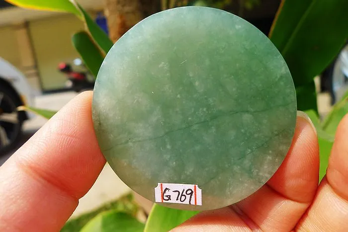 Natural Jade Rough Jadeite Raw (47g,4.9X4.9X0.7cm)