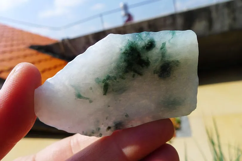 Natural Jade Rough Jadeite Raw (52g,6.2X3.5X1.5cm)