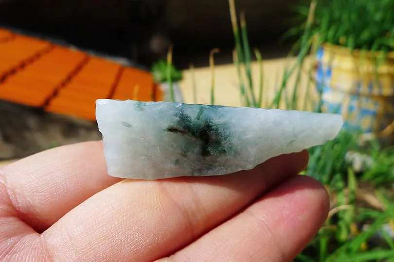 Natural Jade Rough Jadeite Raw (52g,6.2X3.5X1.5cm)