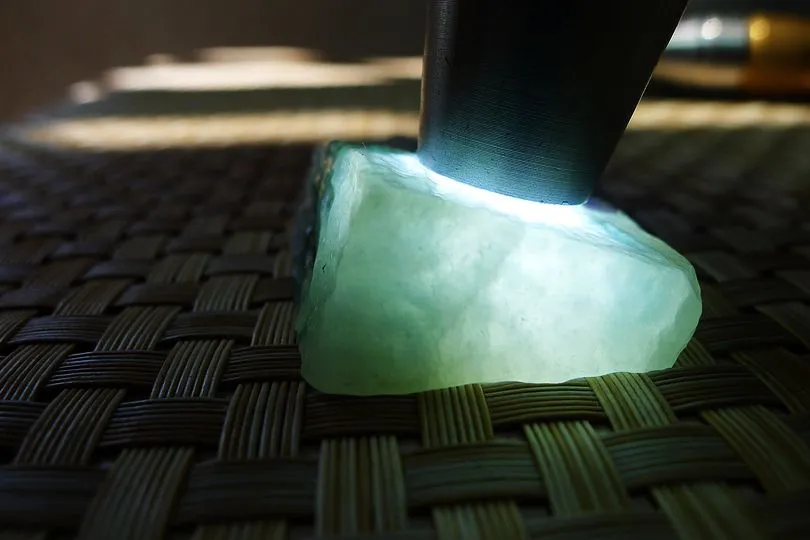 Natural Jade Rough Jadeite Raw (52g,6.2X3.5X1.5cm)