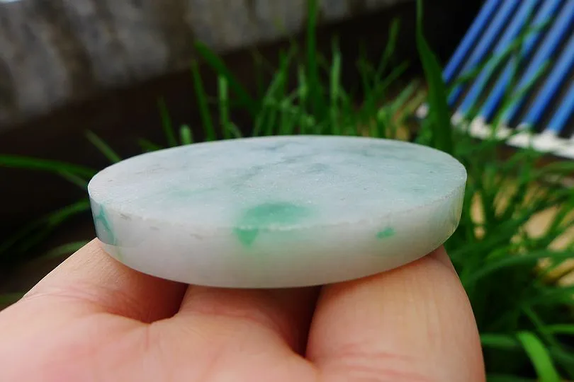 Natural Jade Rough Jadeite Raw (58g,5.55X5.55X0.65cm)