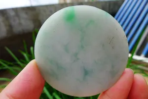 Natural Jade Rough Jadeite Raw (58g,5.55X5.55X0.65cm)