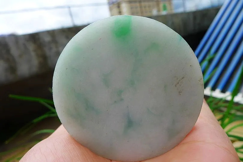 Natural Jade Rough Jadeite Raw (58g,5.55X5.55X0.65cm)