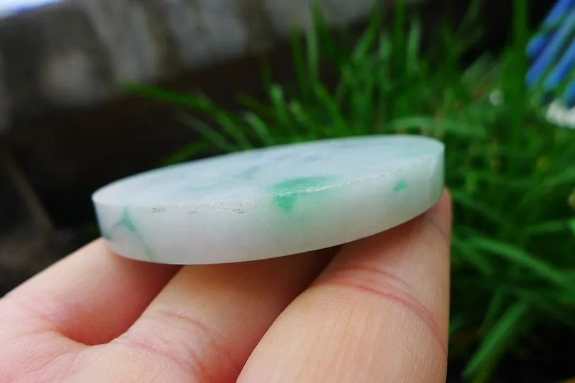 Natural Jade Rough Jadeite Raw (58g,5.55X5.55X0.65cm)