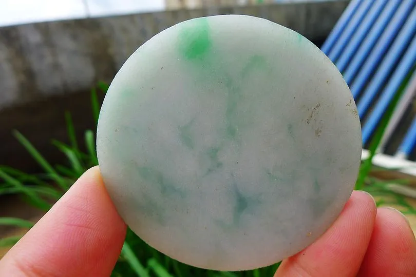 Natural Jade Rough Jadeite Raw (58g,5.55X5.55X0.65cm)