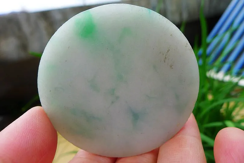 Natural Jade Rough Jadeite Raw (58g,5.55X5.55X0.65cm)