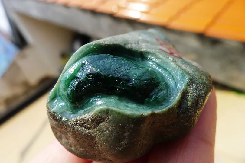 Natural Jade Rough Jadeite Raw (73g,5.3X3.4X2.9cm)