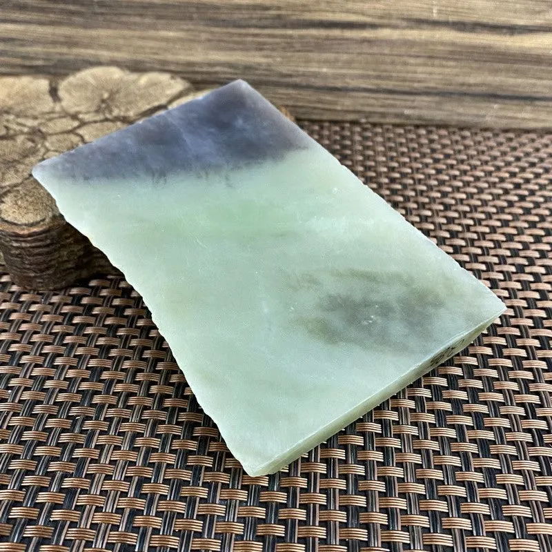 Natural Kunlun Jade Rough Nephrite Raw (195g,12X8X1.0cm)
