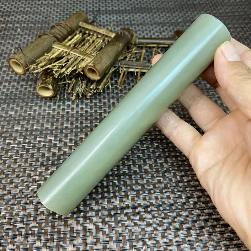 Natural Kunlun Jade Rough Nephrite Raw (216g,14.8X2.5cm)