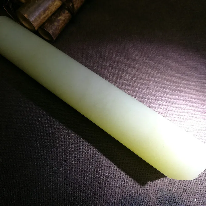 Natural Kunlun Jade Rough Nephrite Raw (240g, 15x2.6cm)