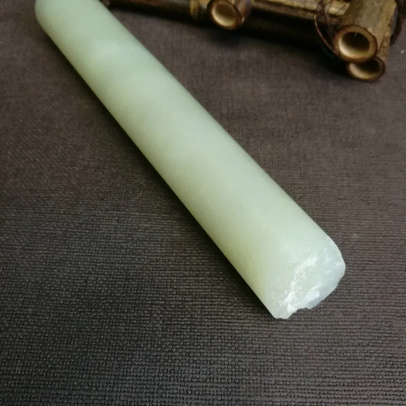 Natural Kunlun Jade Rough Nephrite Raw (240g, 15x2.6cm)