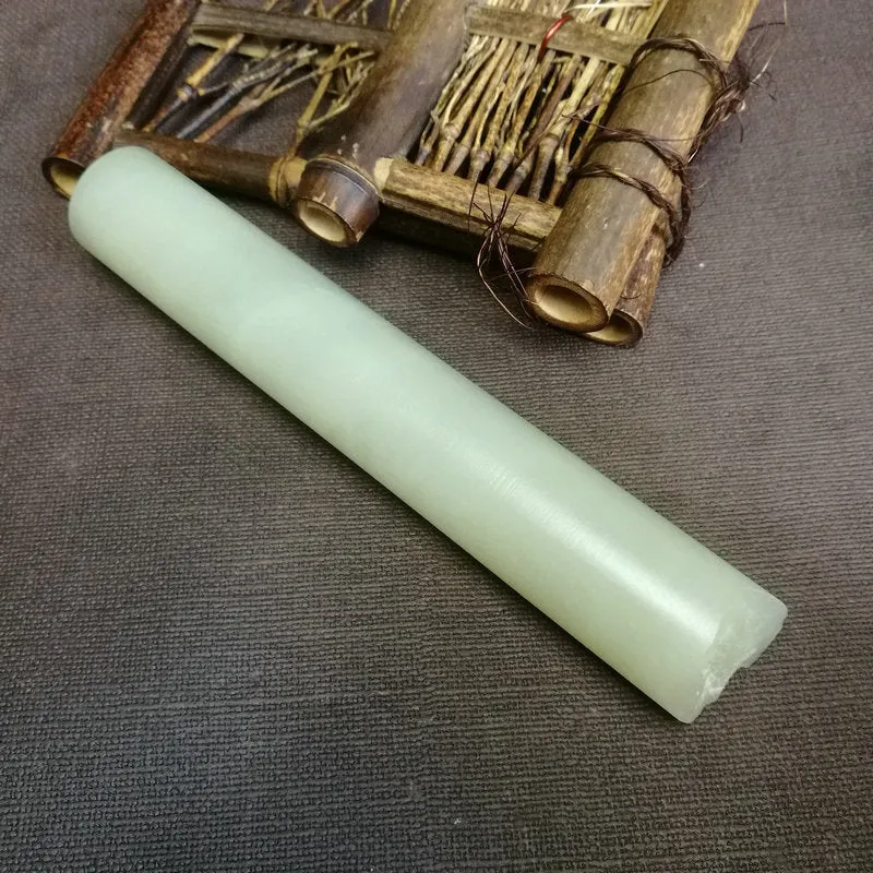Natural Kunlun Jade Rough Nephrite Raw (240g, 15x2.6cm)