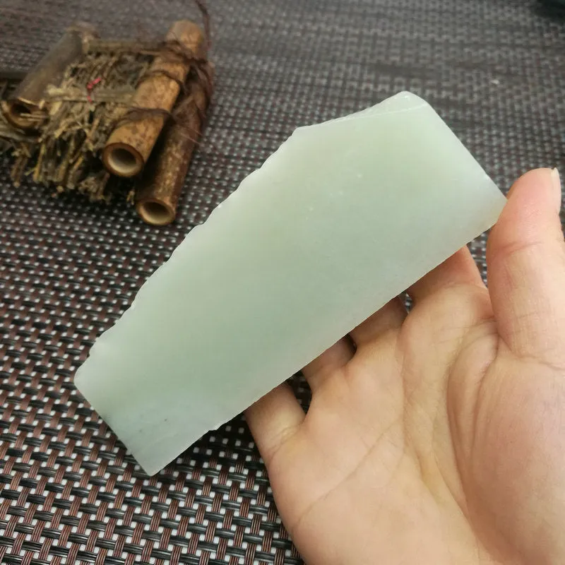Natural Kunlun Jade Rough Nephrite Raw (248g,12X4.8X3.5cm)