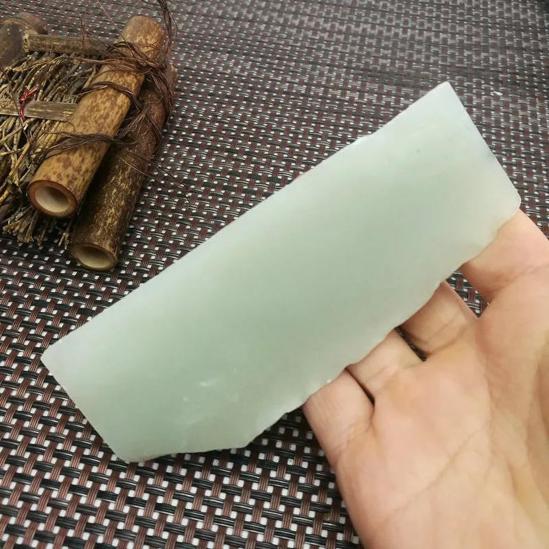 Natural Kunlun Jade Rough Nephrite Raw (248g,12X4.8X3.5cm)