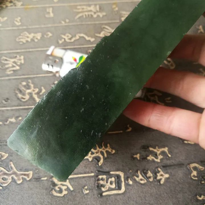 Natural Kunlun Jade Rough Nephrite Raw (366g, 11X5.3X3.2X1.2cm)