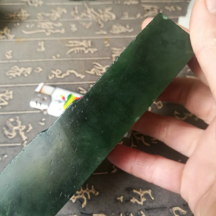 Natural Kunlun Jade Rough Nephrite Raw (366g, 11X5.3X3.2X1.2cm)