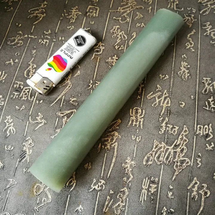Natural Kunlun Jade Rough Nephrite Raw (455g, 19.5X3X3cm)