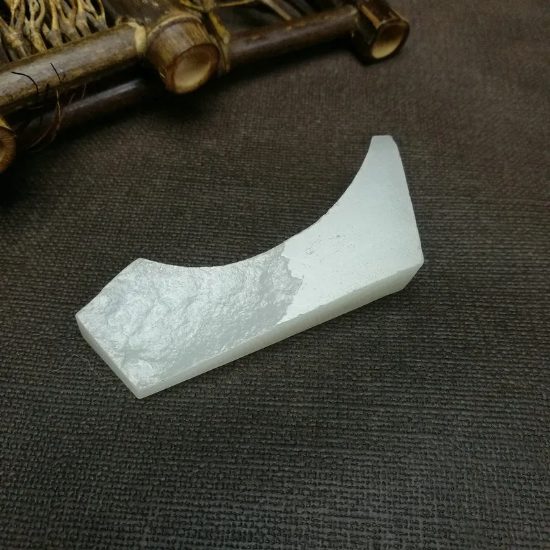 Natural Kunlun Jade Rough Nephrite Raw (45g, 6x3.3x1.3cm)