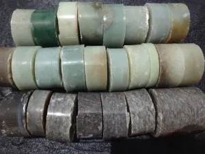 Natural Kunlun Jade Rough Nephrite Remains 25 pieces